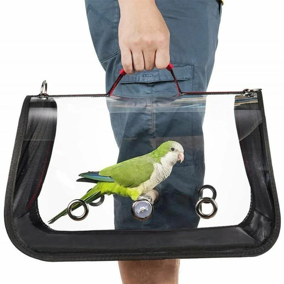 Transparent Portable Parrot Carrier Travel Bird Cage Bag
