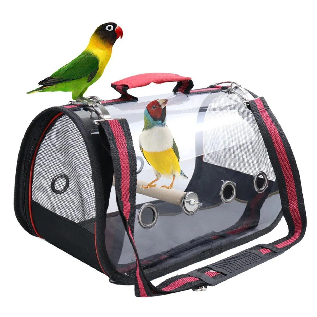 Transparent Portable Parrot Carrier Travel Bird Cage Bag