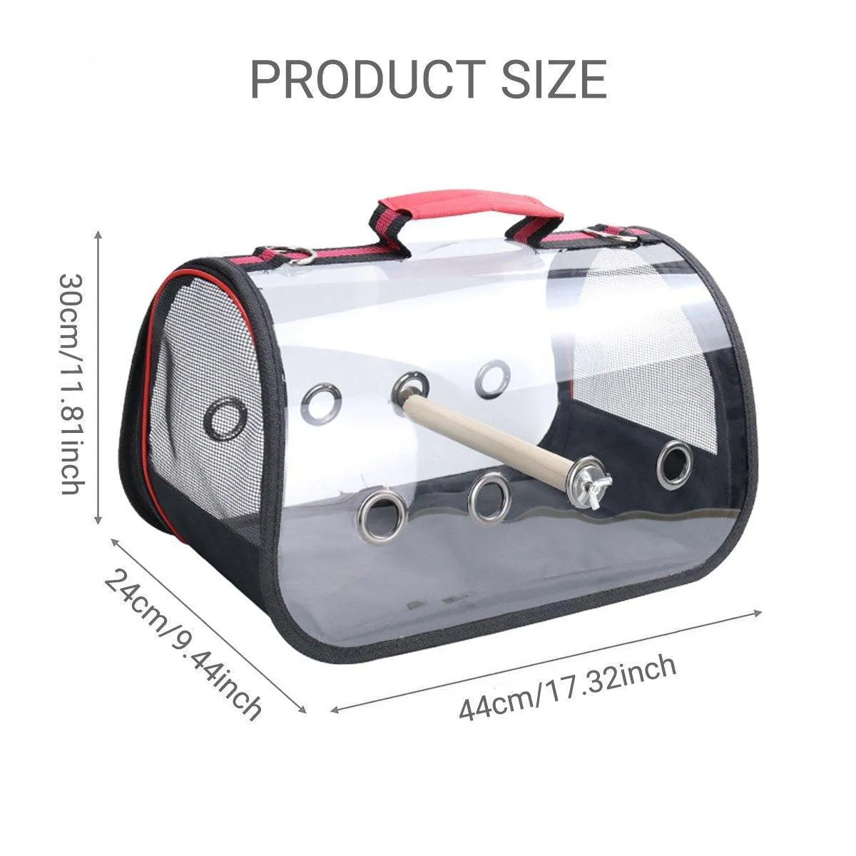 Transparent Portable Parrot Carrier Travel Bird Cage Bag