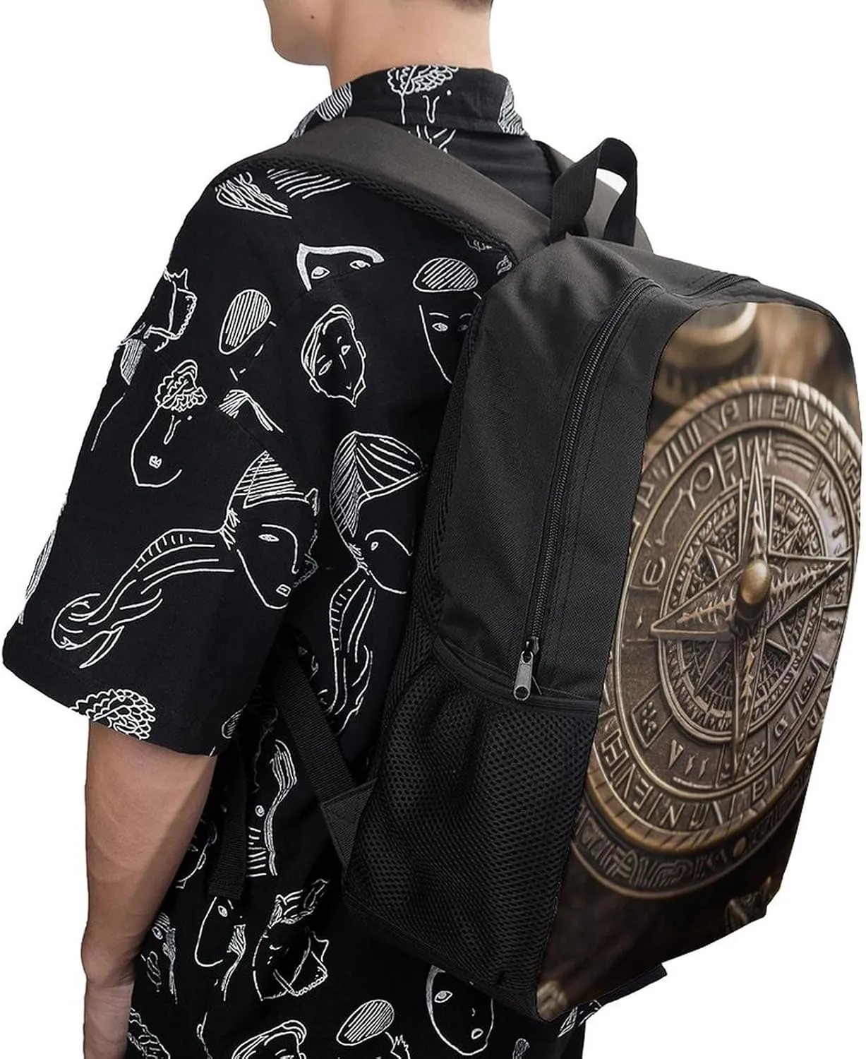 Travel Backpack for Men Women Daypack Magical Norse Runes Compass Laptop Backpack Computer Bag Business Work Bag for Work