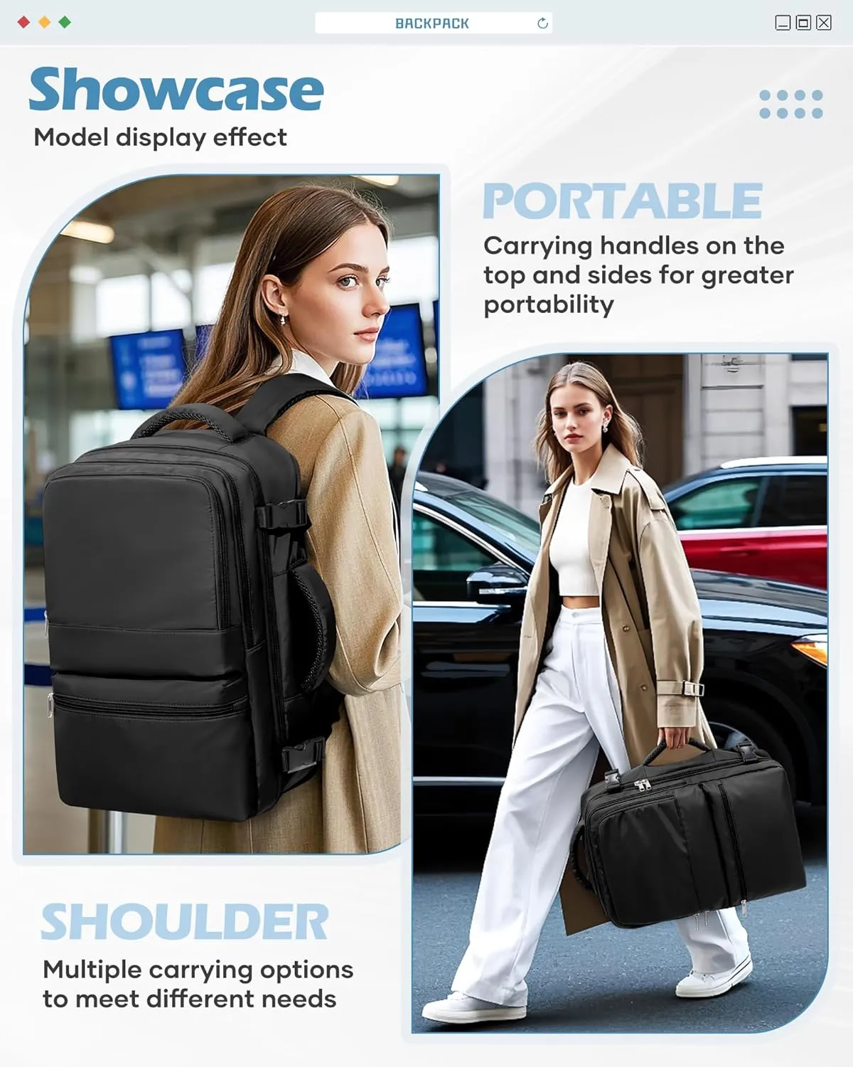 Travel Backpack For Women,Carry On Backpack Airline Approved,Laptop Work Backpacks For Men,Personal Item Travel Bag