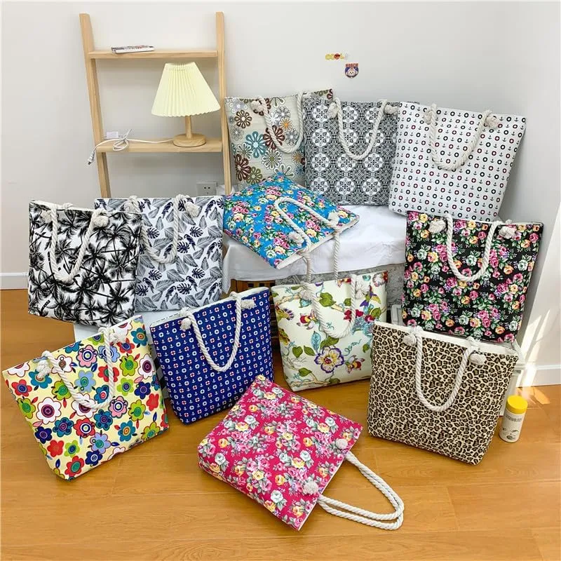 Travel bag, national fabric bag, Tote bag (Black rose)