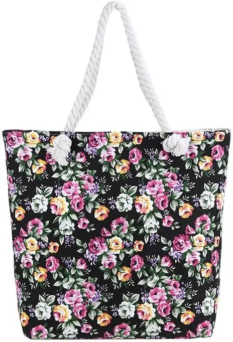 Travel bag, national fabric bag, Tote bag (Black rose)