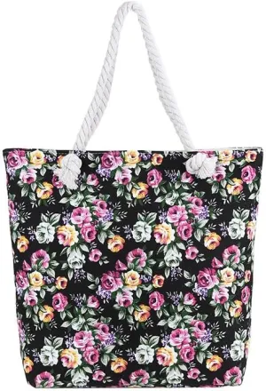 Travel bag, national fabric bag, Tote bag (Black rose)