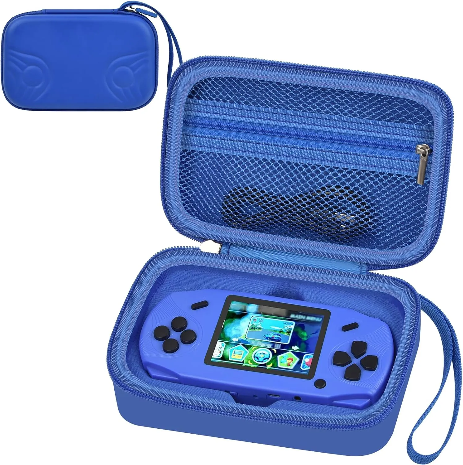 Travel Carrying Case Compatible with Beijue 16 Bit Handheld Games, Kids Video Games Storage Holder, Portable Electronic Game Player Organizer with Mesh Pocket for Console Accessories - Box Only