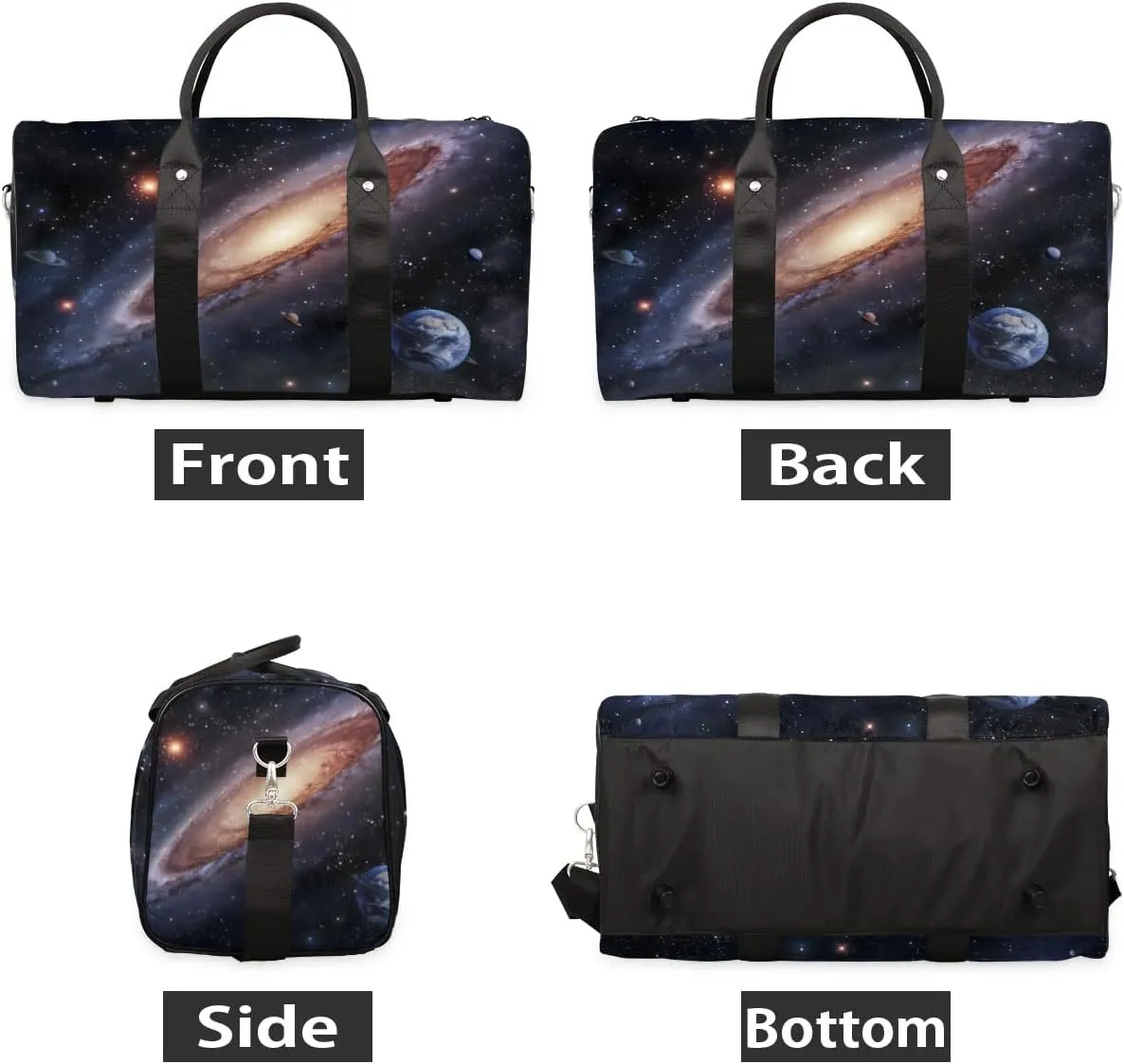 Travel Duffel Bag, Galaxy Universe Nebulae Planet Sports Tote Gym Bag Foldable Western Aztec Weekender Bag Carry on Luggage Handle Bag Overnight Shoulder Bag for Women Men,A-001