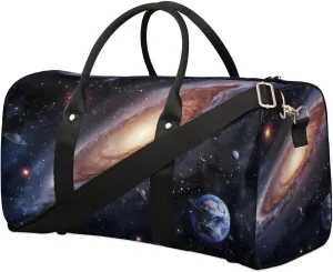 Travel Duffel Bag, Galaxy Universe Nebulae Planet Sports Tote Gym Bag Foldable Western Aztec Weekender Bag Carry on Luggage Handle Bag Overnight Shoulder Bag for Women Men,A-001