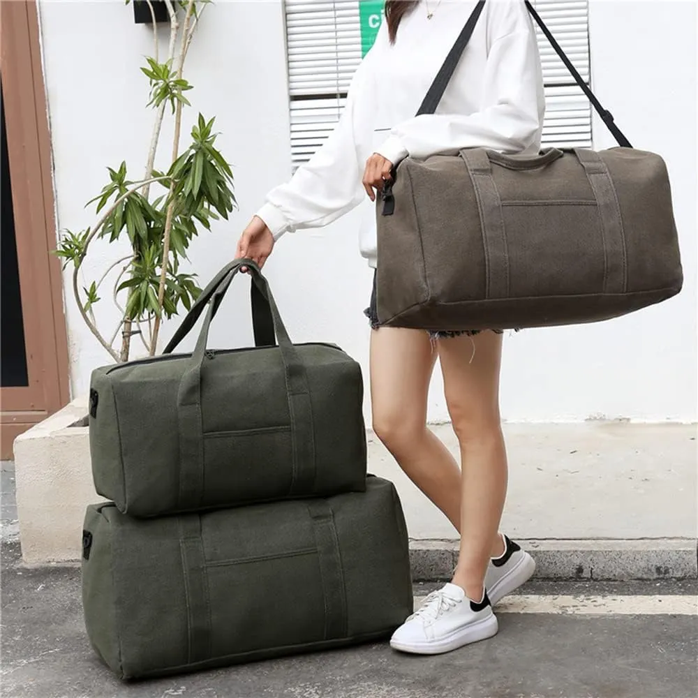 Travel Duffel Bag Large Capacity for Clothes Easy Access Pocket with Handles for Travel, Camping, Gym, Swim (Green)