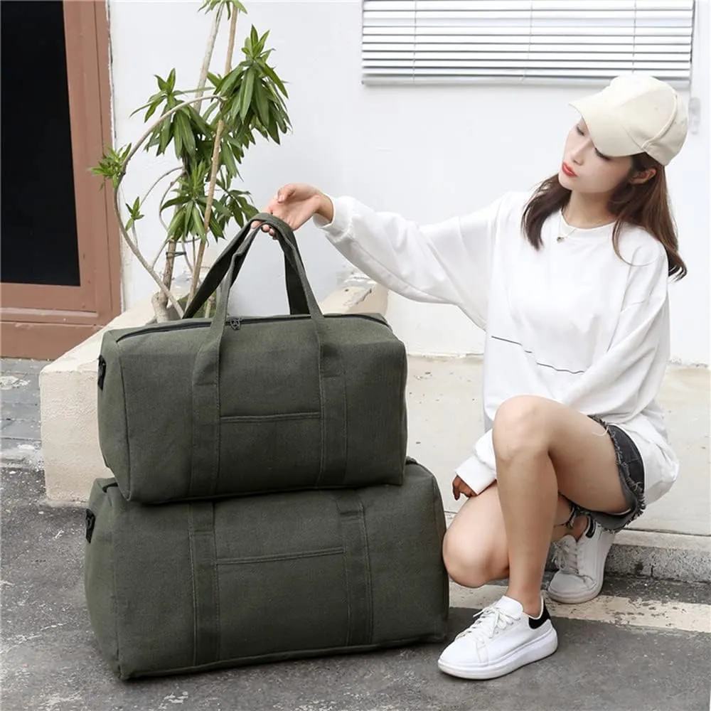 Travel Duffel Bag Large Capacity for Clothes Easy Access Pocket with Handles for Travel, Camping, Gym, Swim (Green)