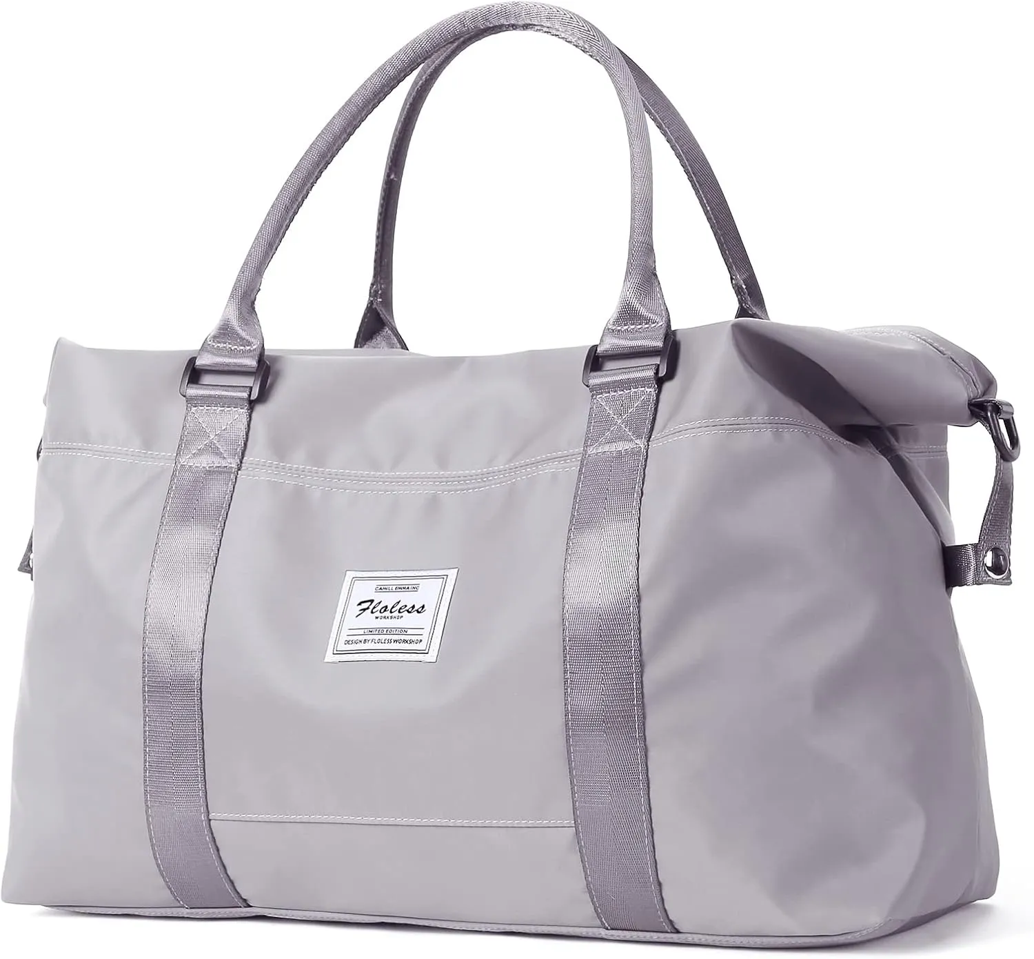 Travel Duffel Bag, Sports Tote Bag, Shoulder Weekender Overnight Bag for Women(B-Light Gery)