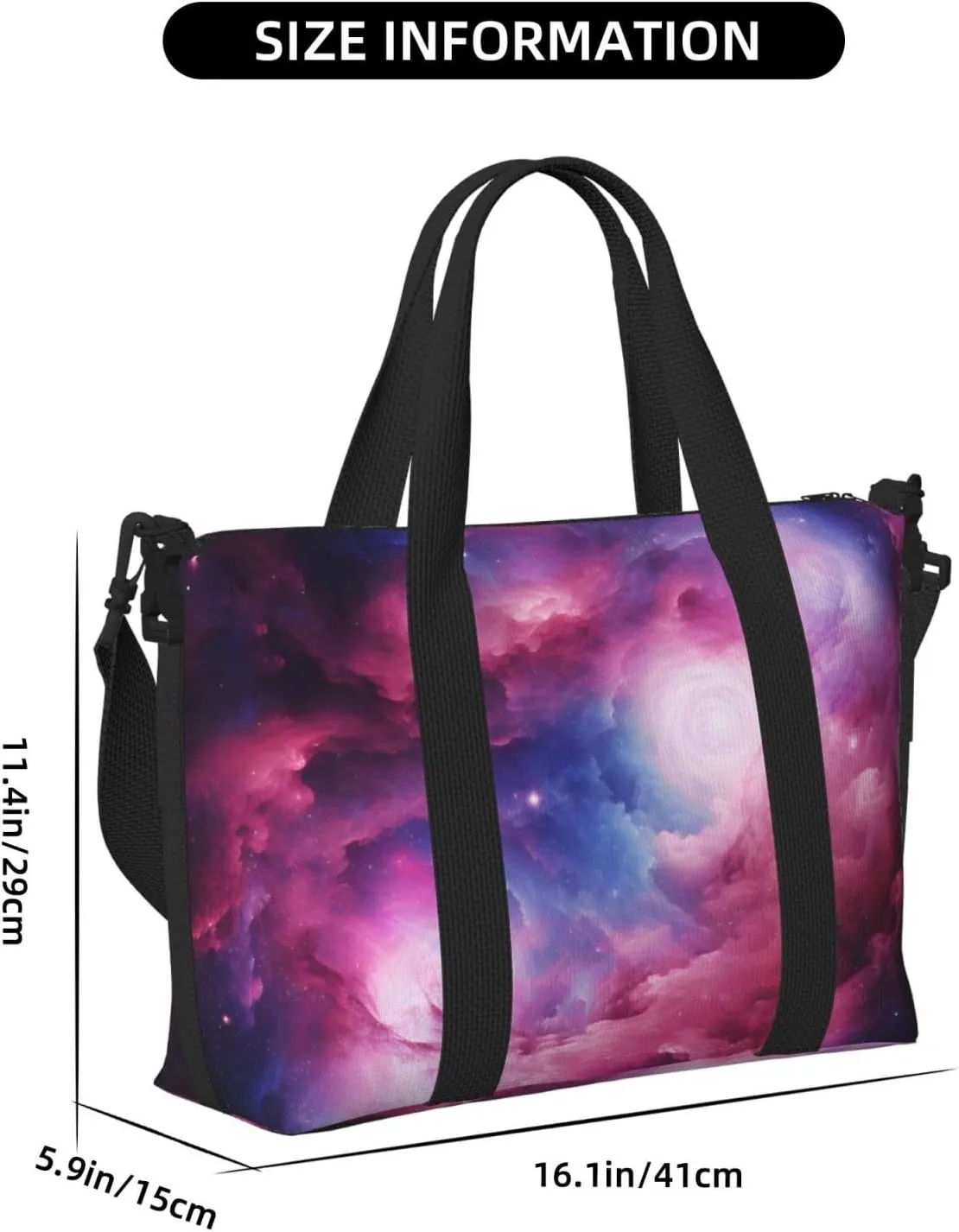 Travel Duffle Bag 3d Magical Nebula Weekender Overnight Bags Luggage Bag for Women Men Waterproof Sports Gym Bag Hand Bag with Shoulder Strap