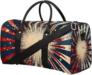 Travel Duffle Bag Abstract Stars Stripes Gym Bags for Men Women Travel Duffel Bags with Adjustable Shoulder Strap Carry On Weekender Bag
