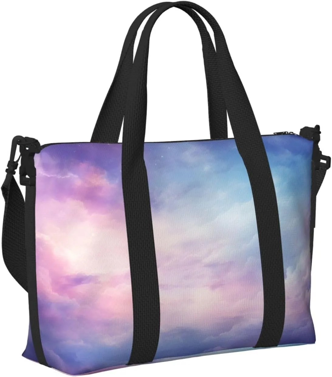 Travel Duffle Bag Blue Purple Nebula Weekender Overnight Bags Luggage Bag for Women Men Waterproof Sports Gym Bag Hand Bag with Shoulder Strap