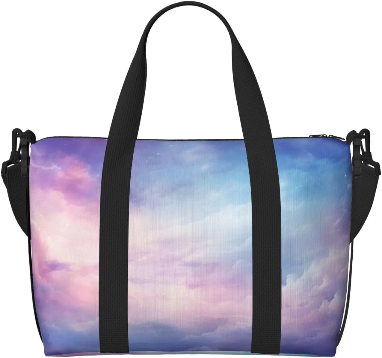 Travel Duffle Bag Blue Purple Nebula Weekender Overnight Bags Luggage Bag for Women Men Waterproof Sports Gym Bag Hand Bag with Shoulder Strap