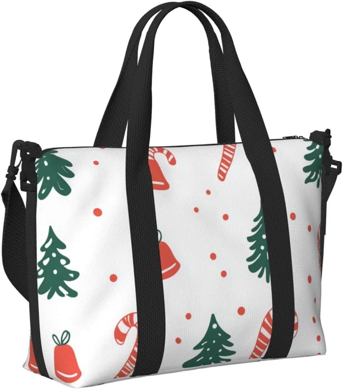 Travel Duffle Bag Cartoon Christmas Candy Tree Weekender Overnight Bags Luggage Bag for Women Men Waterproof Sports Gym Bag Hand Bag with Shoulder Strap