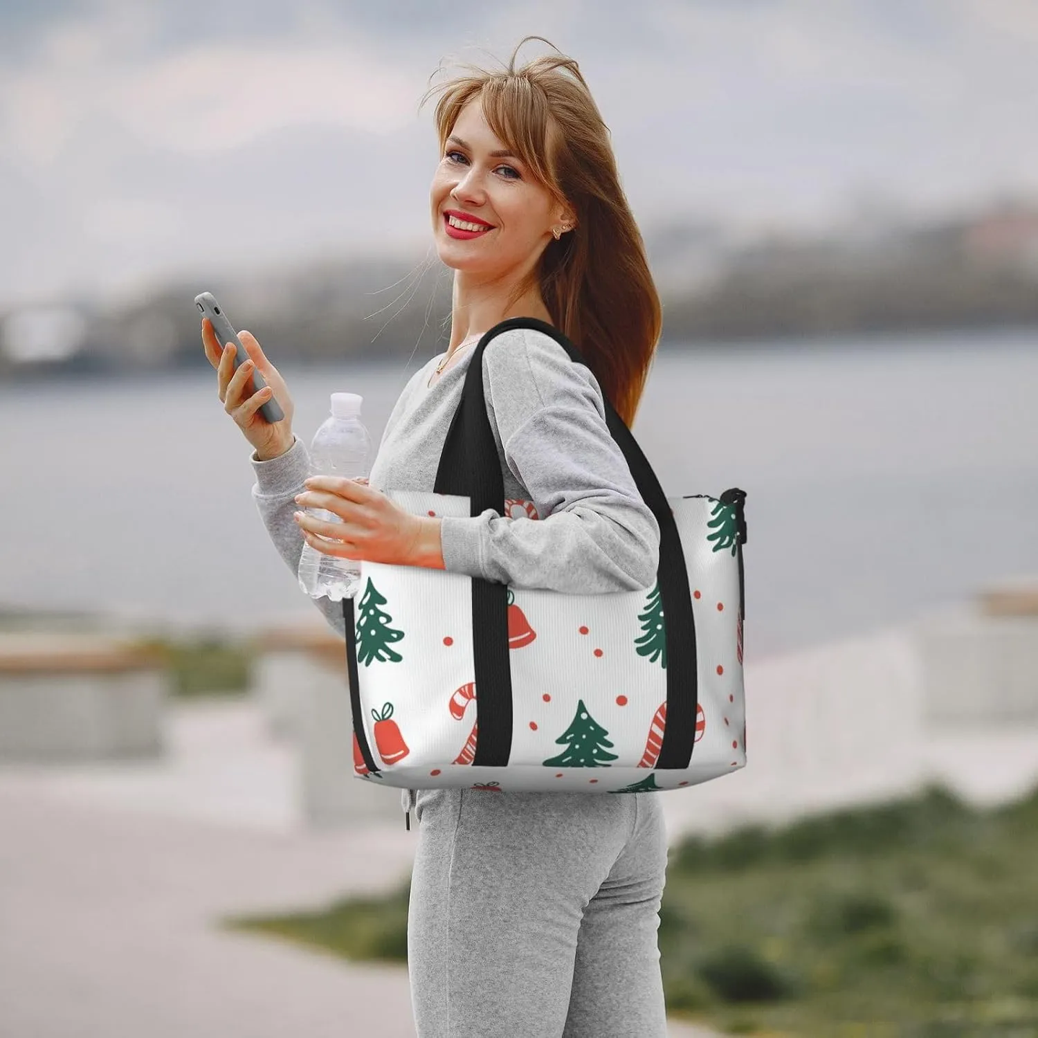 Travel Duffle Bag Cartoon Christmas Candy Tree Weekender Overnight Bags Luggage Bag for Women Men Waterproof Sports Gym Bag Hand Bag with Shoulder Strap