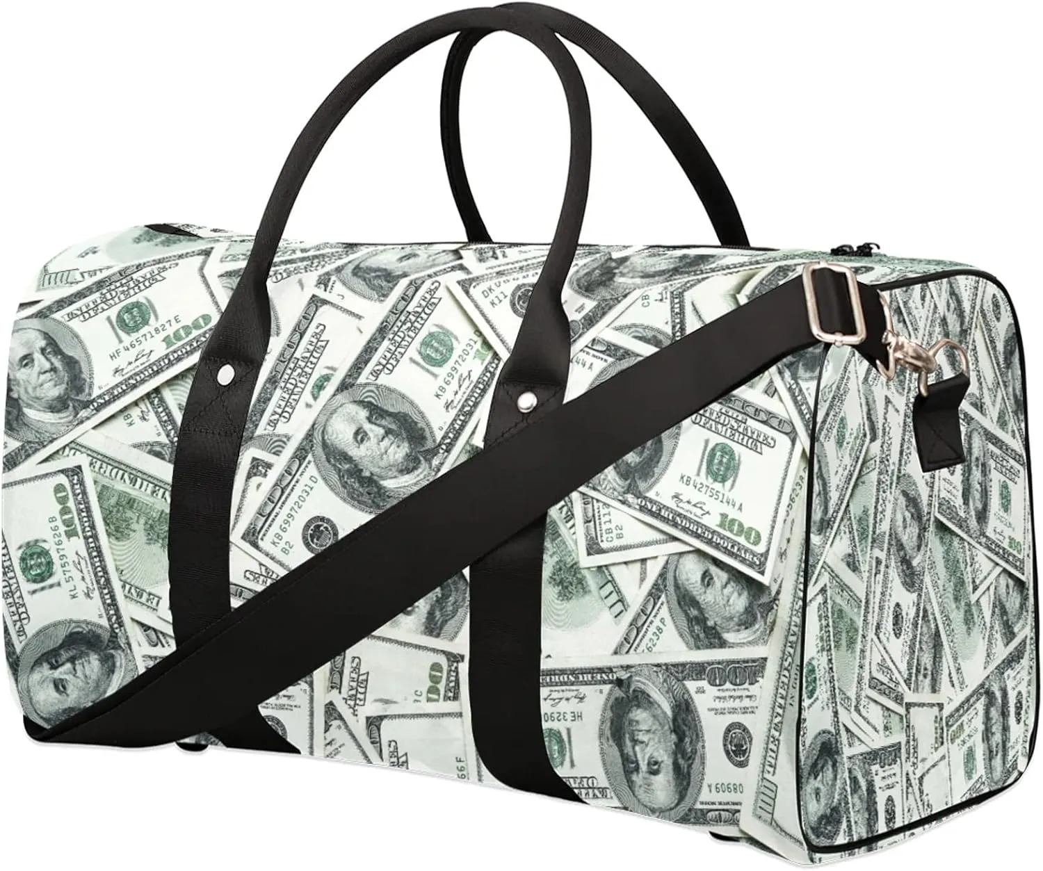Travel Duffle Bag Dollar Money Funny Sports Gym Bags for Women Men Weekender Overnight Bags Waterproof Carry On Tote Bag Workout Bag for Dance Swimming Yoga Hospital