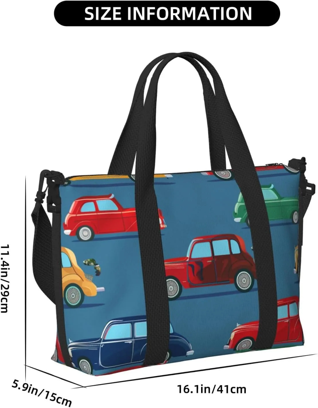 Travel Duffle Bag Education Car Vintage Weekender Overnight Bags Luggage Bag for Women Men Waterproof Sports Gym Bag Hand Bag with Shoulder Strap