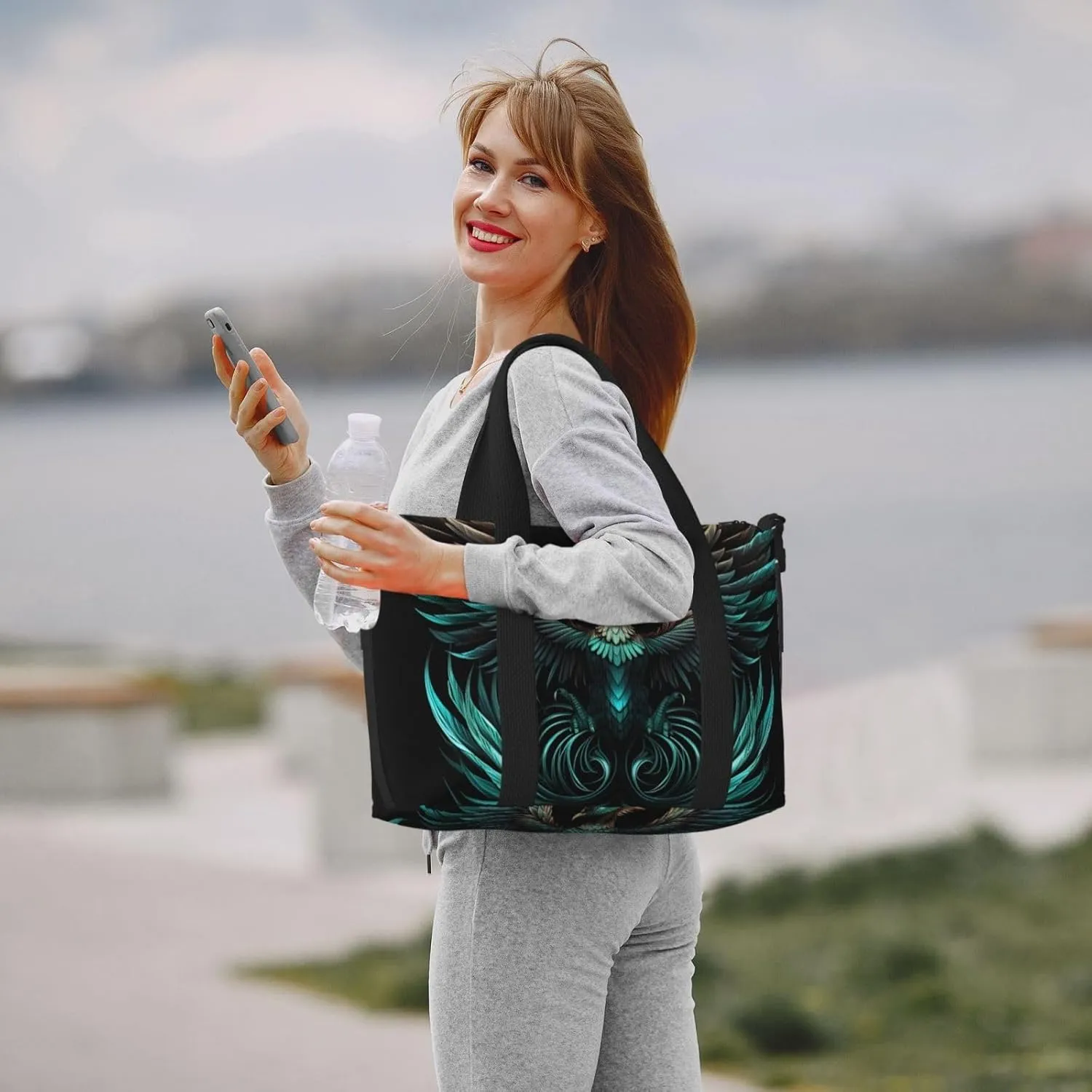 Travel Duffle Bag Fantasy Phoenix bird Weekender Overnight Bags Luggage Bag for Women Men Waterproof Sports Gym Bag Hand Bag with Shoulder Strap