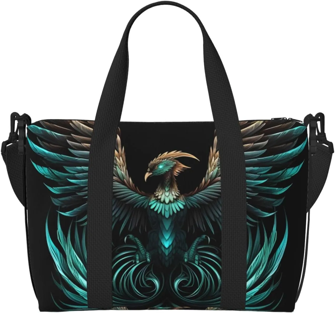 Travel Duffle Bag Fantasy Phoenix bird Weekender Overnight Bags Luggage Bag for Women Men Waterproof Sports Gym Bag Hand Bag with Shoulder Strap
