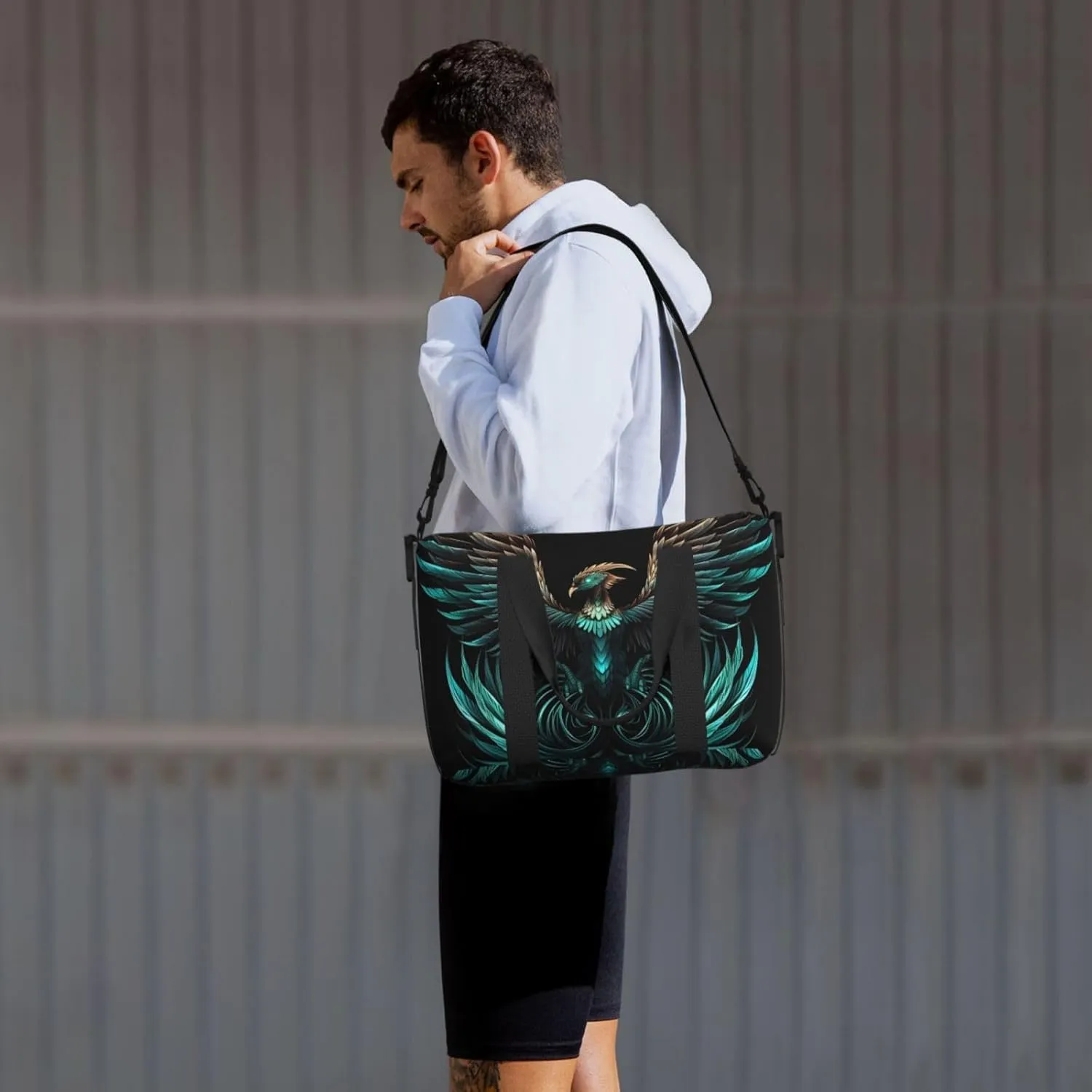 Travel Duffle Bag Fantasy Phoenix bird Weekender Overnight Bags Luggage Bag for Women Men Waterproof Sports Gym Bag Hand Bag with Shoulder Strap