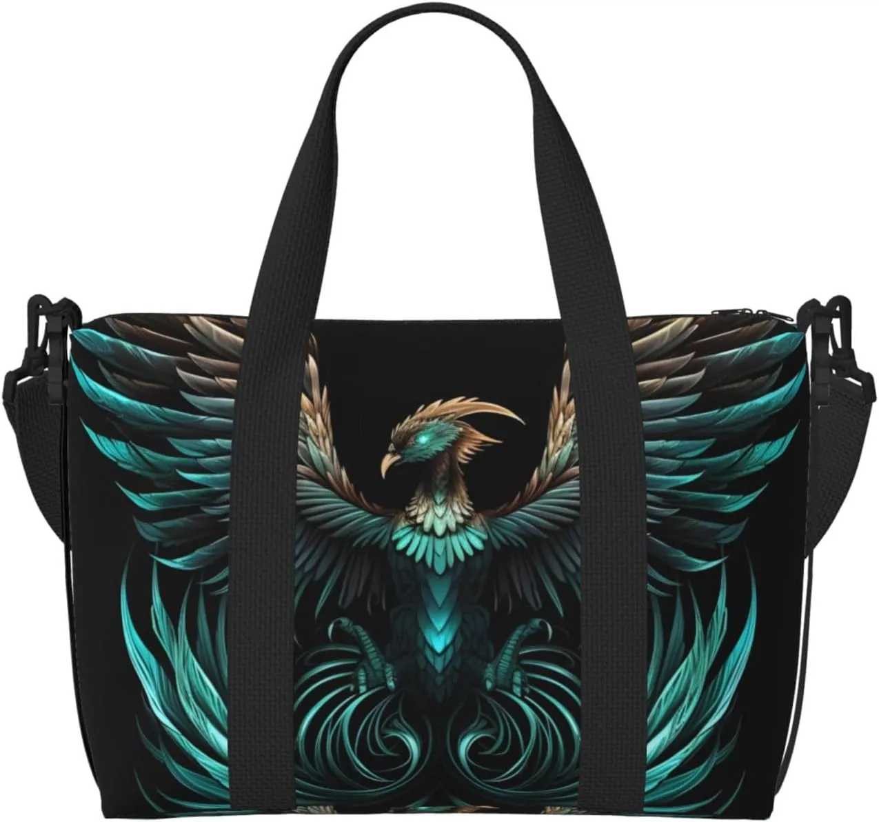 Travel Duffle Bag Fantasy Phoenix bird Weekender Overnight Bags Luggage Bag for Women Men Waterproof Sports Gym Bag Hand Bag with Shoulder Strap
