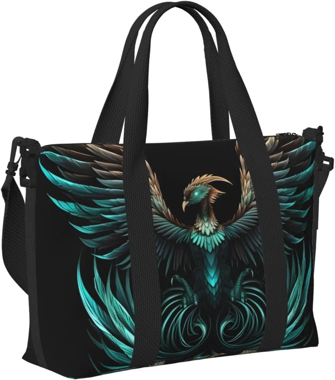 Travel Duffle Bag Fantasy Phoenix bird Weekender Overnight Bags Luggage Bag for Women Men Waterproof Sports Gym Bag Hand Bag with Shoulder Strap