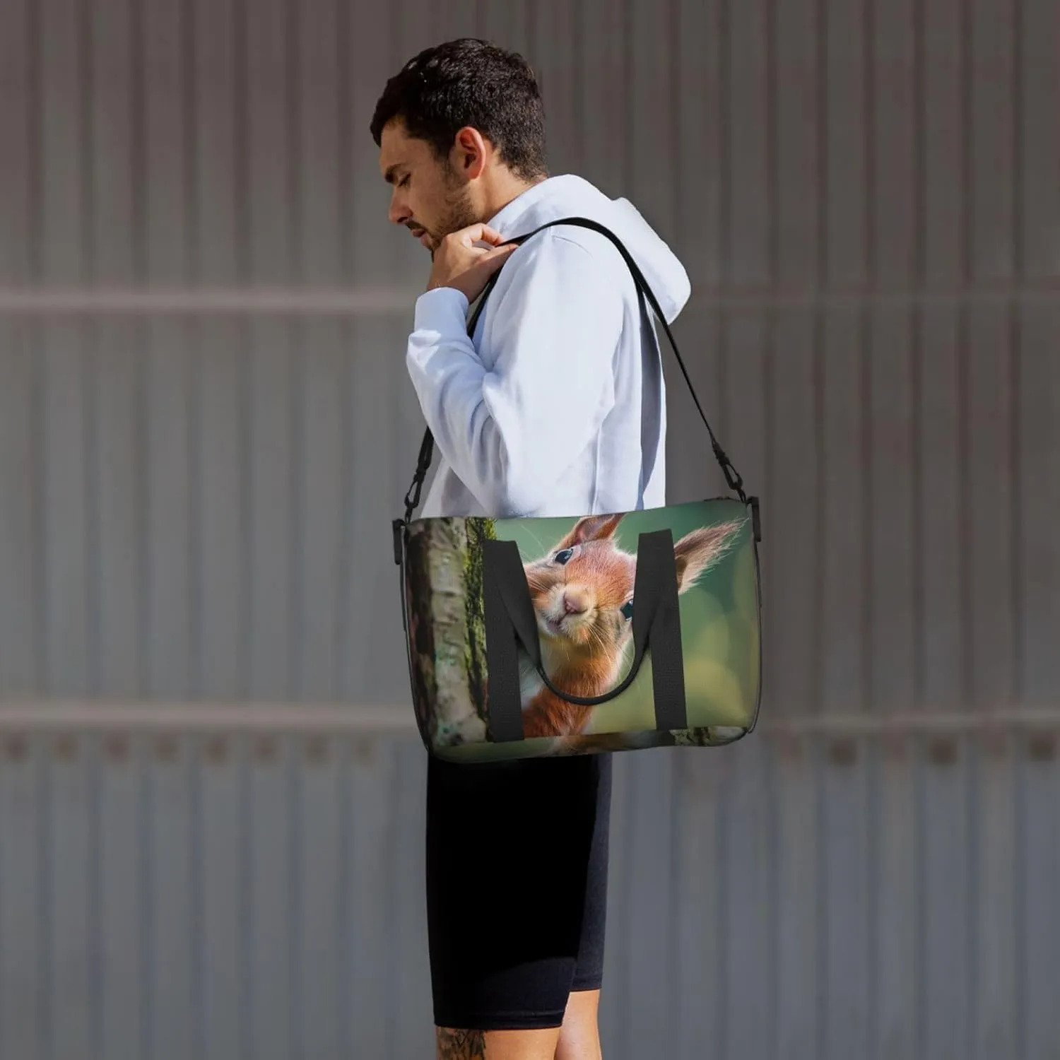 Travel Duffle Bag Forest Animal Squirrel Weekender Overnight Bags Luggage Bag for Women Men Waterproof Sports Gym Bag Hand Bag with Shoulder Strap