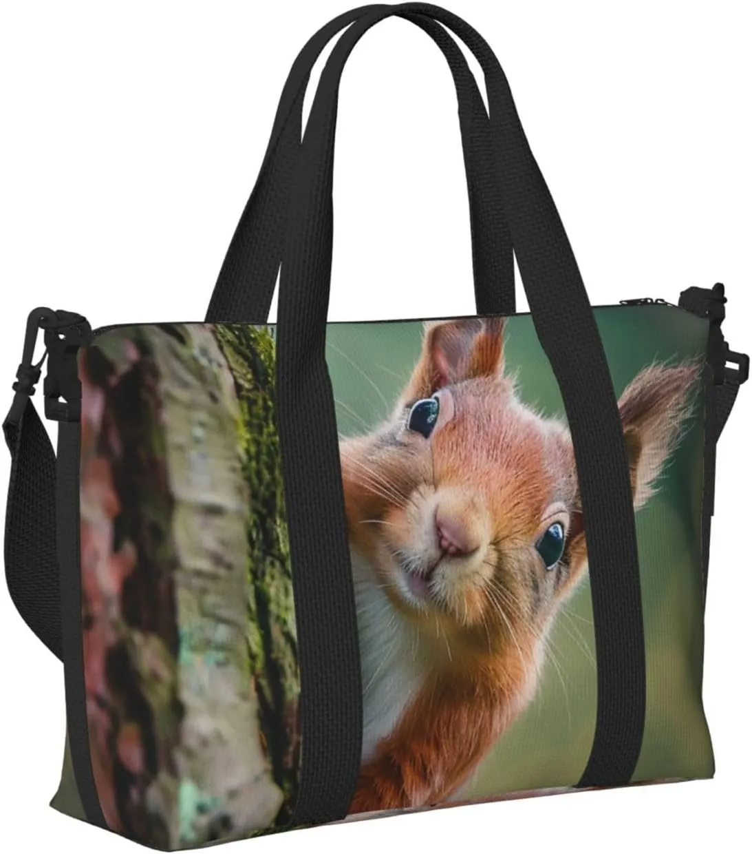 Travel Duffle Bag Forest Animal Squirrel Weekender Overnight Bags Luggage Bag for Women Men Waterproof Sports Gym Bag Hand Bag with Shoulder Strap