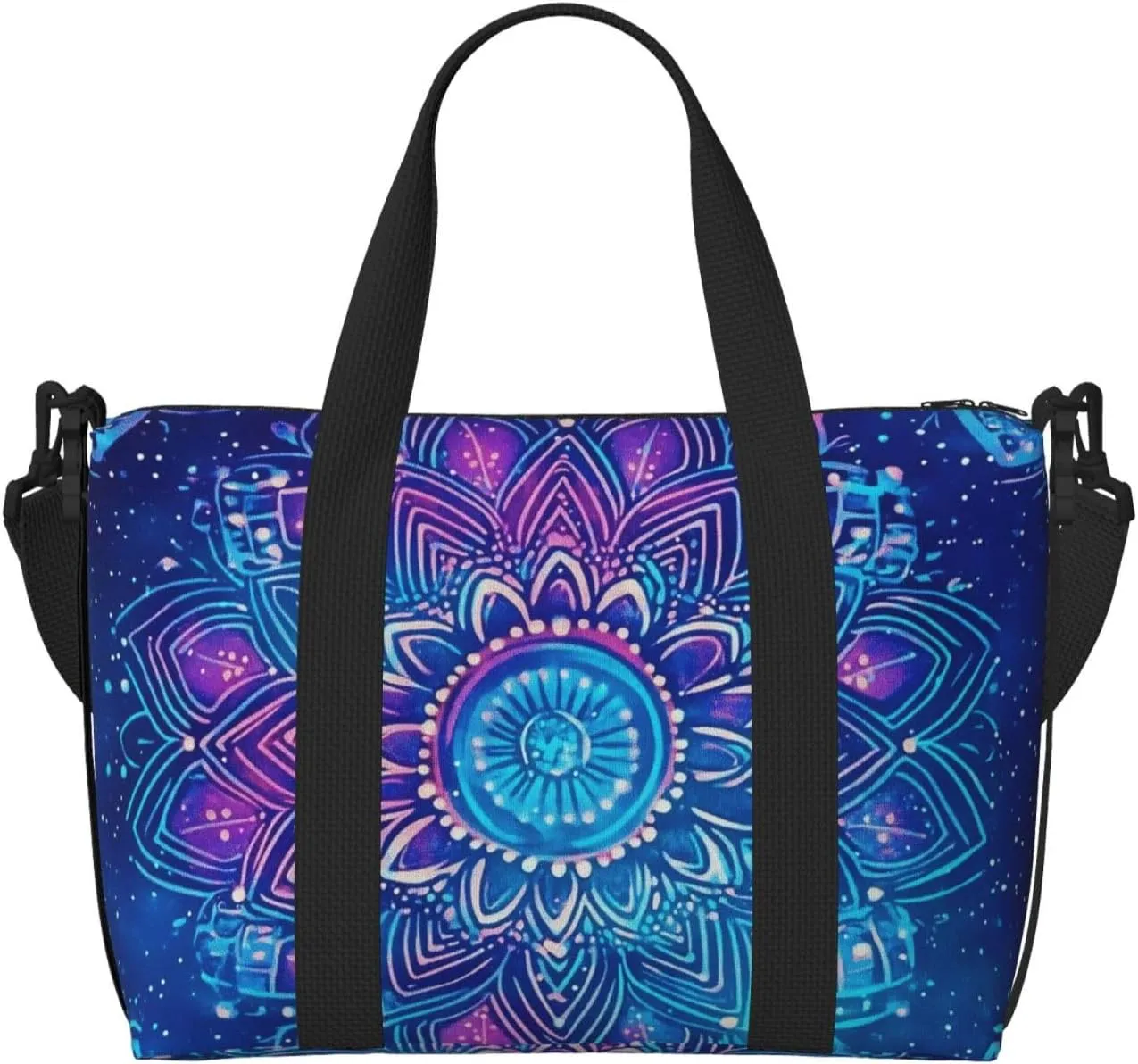 Travel Duffle Bag Mystical Mandala Ethnic Weekender Overnight Bags Luggage Bag for Women Men Waterproof Sports Gym Bag Hand Bag with Shoulder Strap