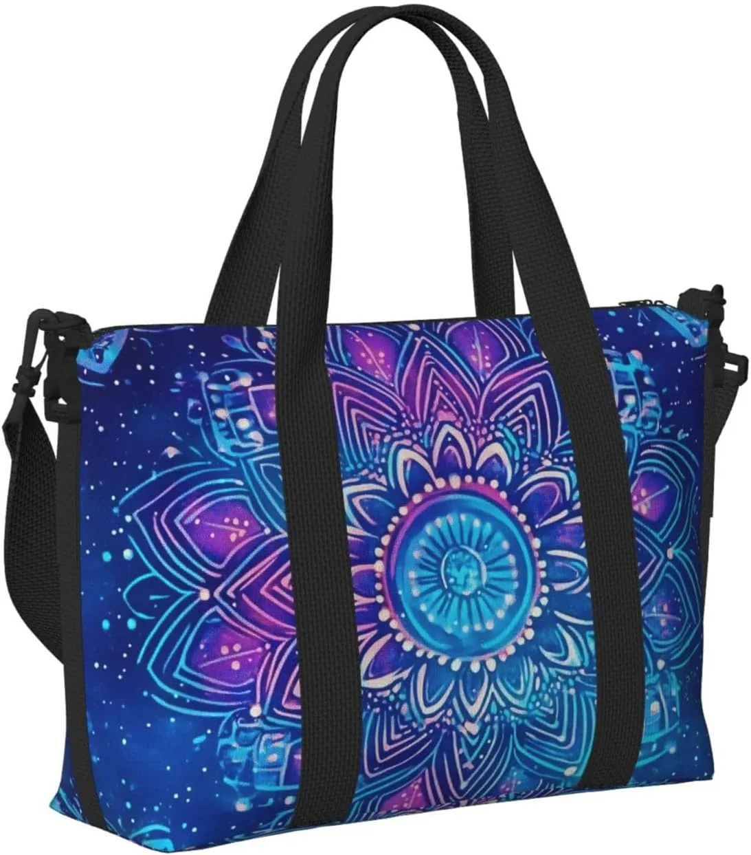 Travel Duffle Bag Mystical Mandala Ethnic Weekender Overnight Bags Luggage Bag for Women Men Waterproof Sports Gym Bag Hand Bag with Shoulder Strap