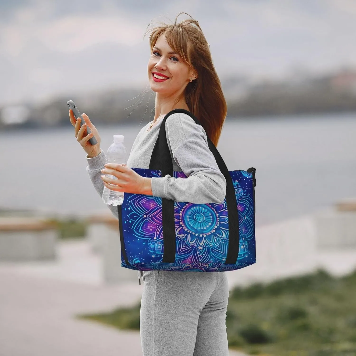 Travel Duffle Bag Mystical Mandala Ethnic Weekender Overnight Bags Luggage Bag for Women Men Waterproof Sports Gym Bag Hand Bag with Shoulder Strap