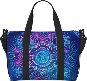 Travel Duffle Bag Mystical Mandala Ethnic Weekender Overnight Bags Luggage Bag for Women Men Waterproof Sports Gym Bag Hand Bag with Shoulder Strap