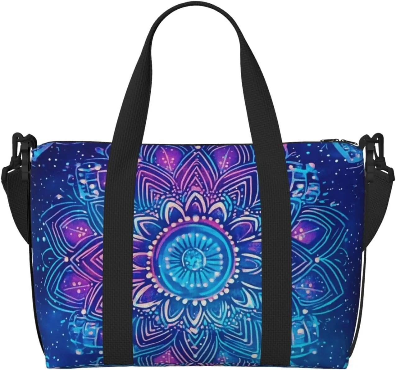 Travel Duffle Bag Mystical Mandala Ethnic Weekender Overnight Bags Luggage Bag for Women Men Waterproof Sports Gym Bag Hand Bag with Shoulder Strap