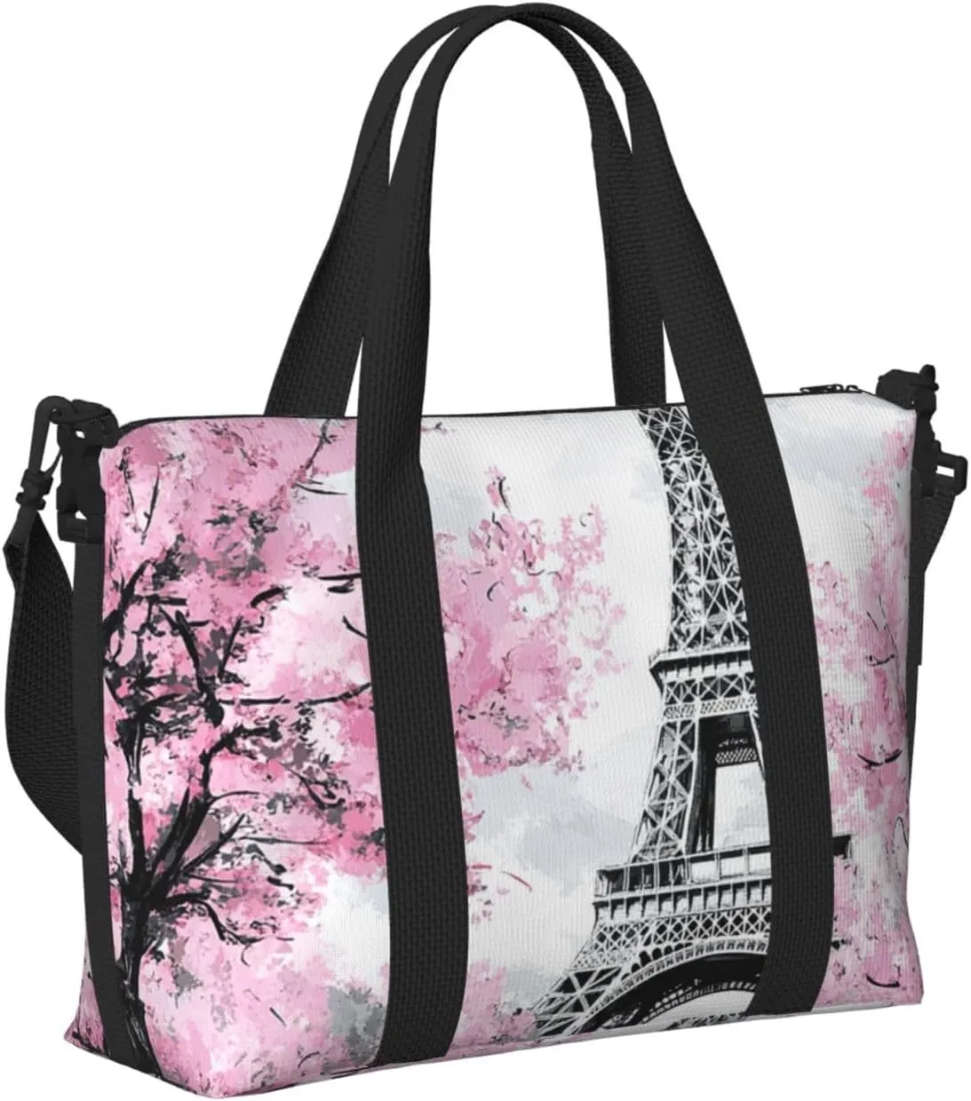 Travel Duffle Bag Paris Tower Art Painting Weekender Overnight Bags Luggage Bag for Women Men Waterproof Sports Gym Bag Hand Bag with Shoulder Strap