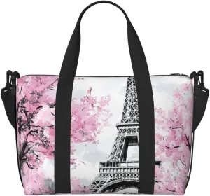 Travel Duffle Bag Paris Tower Art Painting Weekender Overnight Bags Luggage Bag for Women Men Waterproof Sports Gym Bag Hand Bag with Shoulder Strap