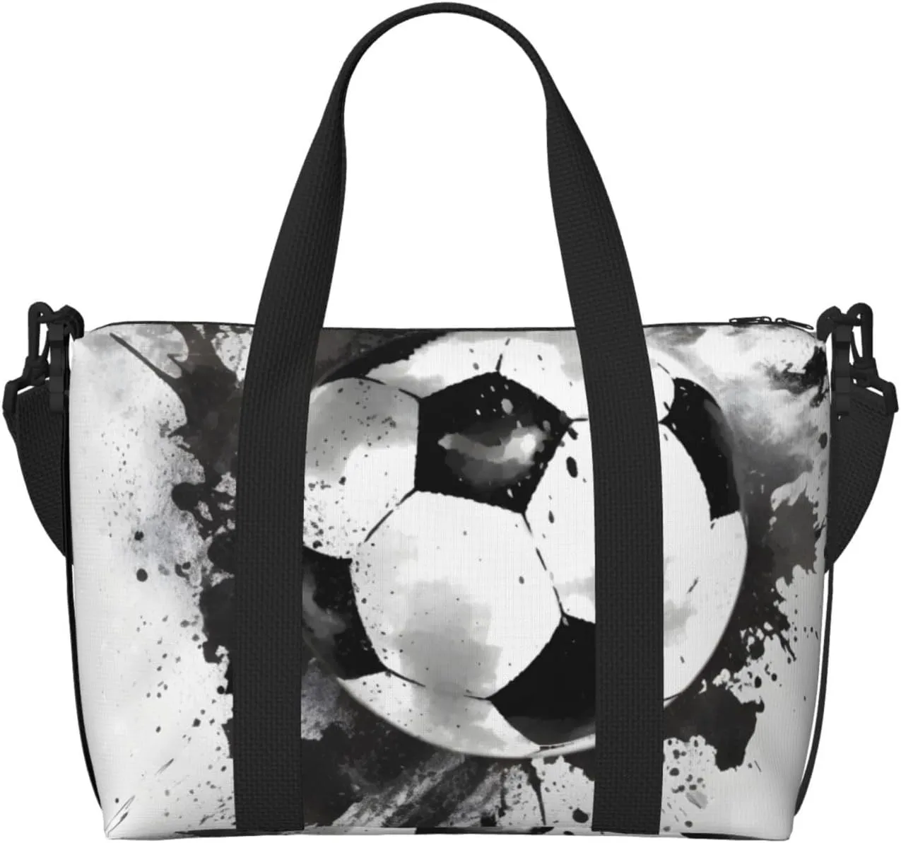 Travel Duffle Bag Soccer Painting Weekender Overnight Bags Luggage Bag for Women Men Waterproof Sports Gym Bag Hand Bag with Shoulder Strap