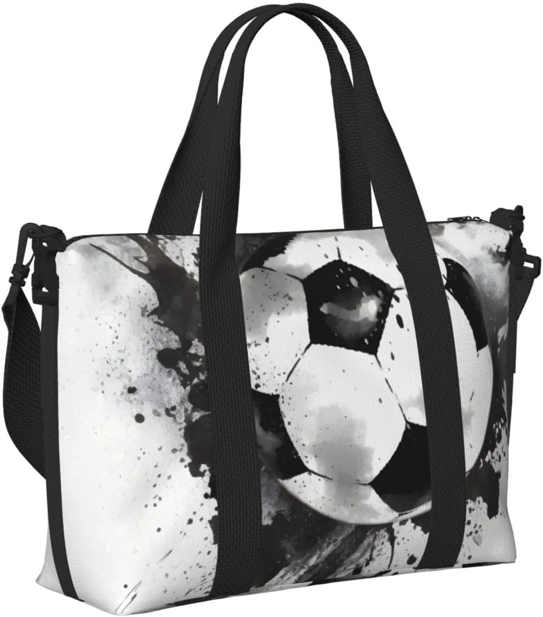 Travel Duffle Bag Soccer Painting Weekender Overnight Bags Luggage Bag for Women Men Waterproof Sports Gym Bag Hand Bag with Shoulder Strap