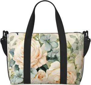 Travel Duffle Bag Vintage Flower Butterfly Weekender Overnight Bags Luggage Bag for Women Men Waterproof Sports Gym Bag Hand Bag with Shoulder Strap