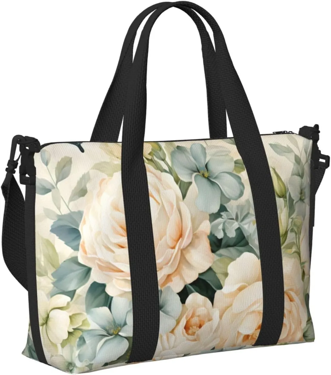 Travel Duffle Bag Vintage Flower Butterfly Weekender Overnight Bags Luggage Bag for Women Men Waterproof Sports Gym Bag Hand Bag with Shoulder Strap