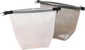 Travel essentials Wide open buckle design portable toiletry bag, Large capacity waterproof makeup bag, Lightweight EVA waterproof storage bag Swimming bag(GRAY&WHITE)