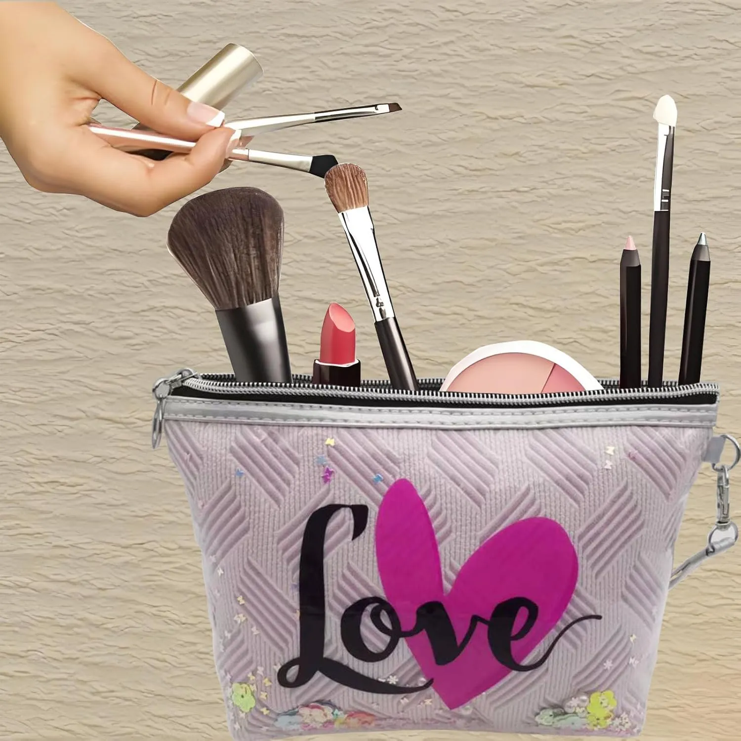 Travel Makeup Bag,Portable Cosmetic Bag, Large Capacity Travel Cosmetic Case Organizer, For Women Toiletry Bag With Zipper And Handle EF13 4 PACK
