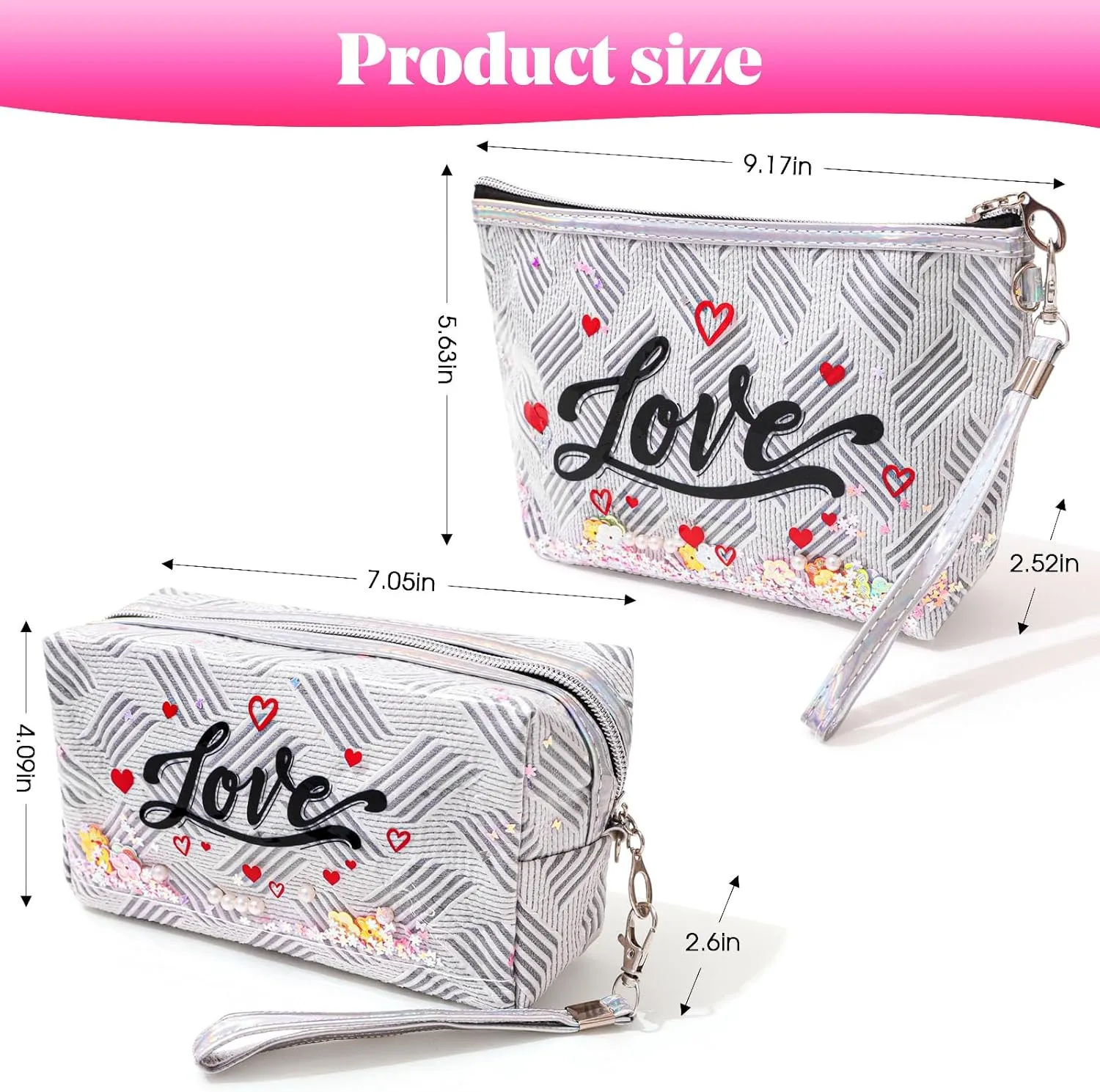 Travel Makeup Bag,Portable Cosmetic Bag, Large Capacity Travel Cosmetic Case Organizer, For Women Toiletry Bag With Zipper And Handle EF13 4 PACK