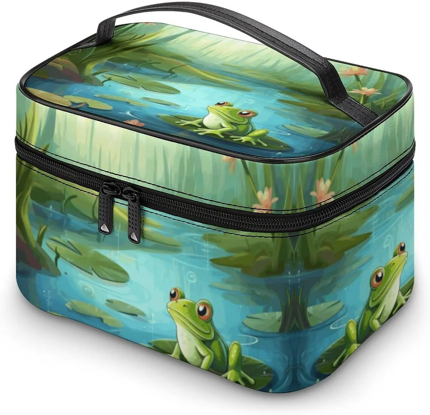 Travel Toiletry Bag for Women And Men,Frog in A Pond Toiletry Organizer, Makeup Bag Travel Organizer for Shampoo,Toiletries