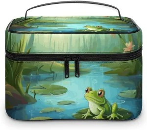 Travel Toiletry Bag for Women And Men,Frog in A Pond Toiletry Organizer, Makeup Bag Travel Organizer for Shampoo,Toiletries