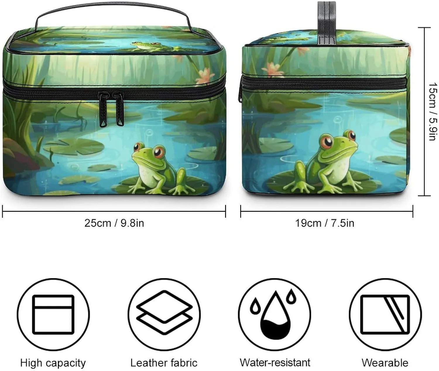 Travel Toiletry Bag for Women And Men,Frog in A Pond Toiletry Organizer, Makeup Bag Travel Organizer for Shampoo,Toiletries