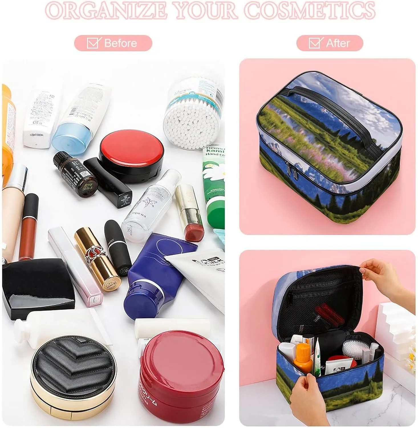 Travel Toiletry Bag for Women And Men,Grand Teton National Park Toiletry Organizer, Makeup Bag Travel Organizer for Shampoo,Toiletries