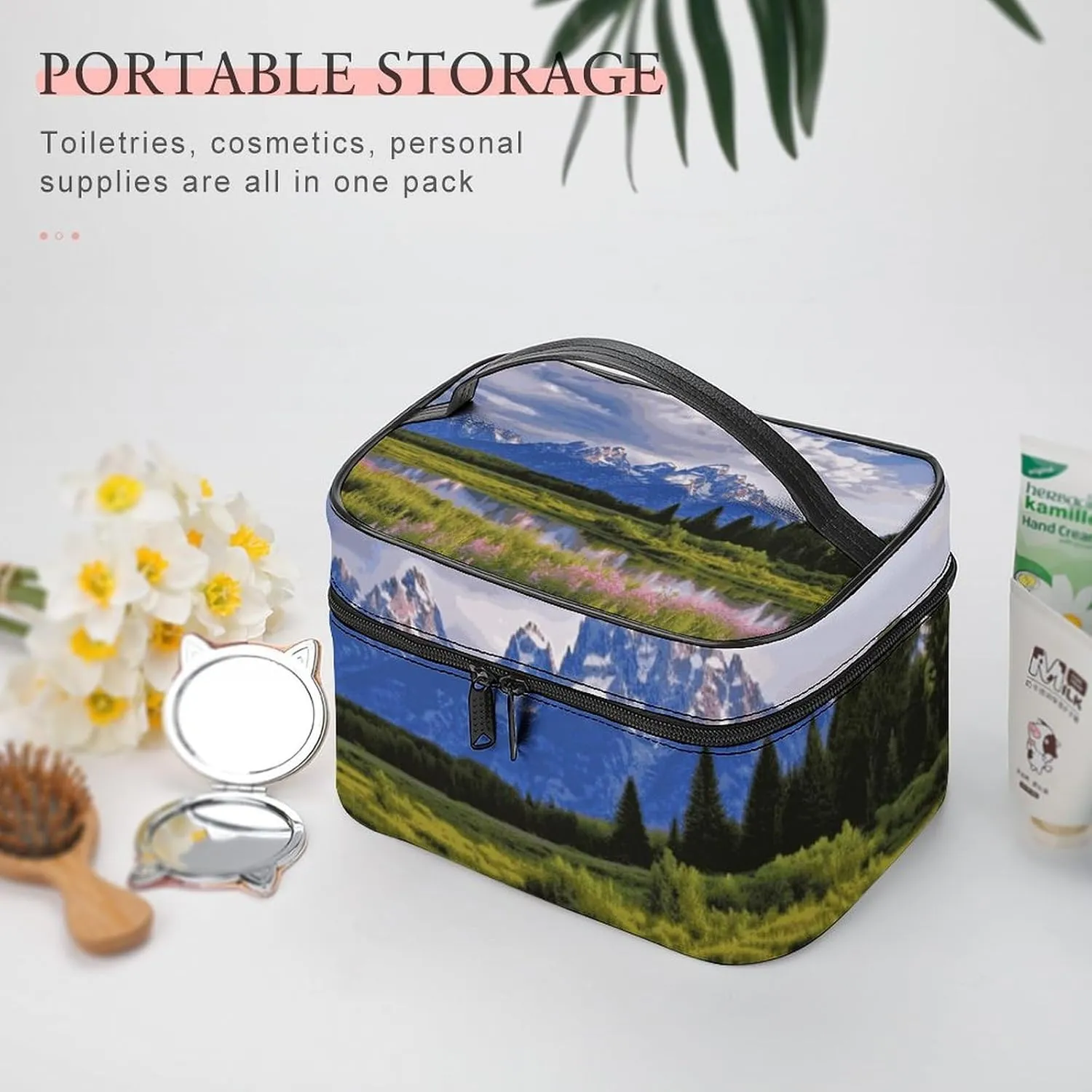 Travel Toiletry Bag for Women And Men,Grand Teton National Park Toiletry Organizer, Makeup Bag Travel Organizer for Shampoo,Toiletries
