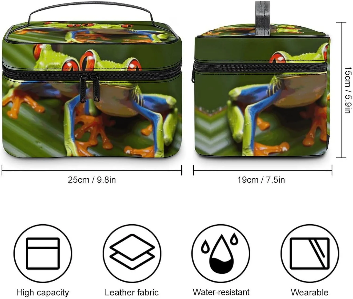 Travel Toiletry Bag for Women And Men,Red Eyed Tree Frog Toiletry Organizer, Makeup Bag Travel Organizer for Shampoo,Toiletries