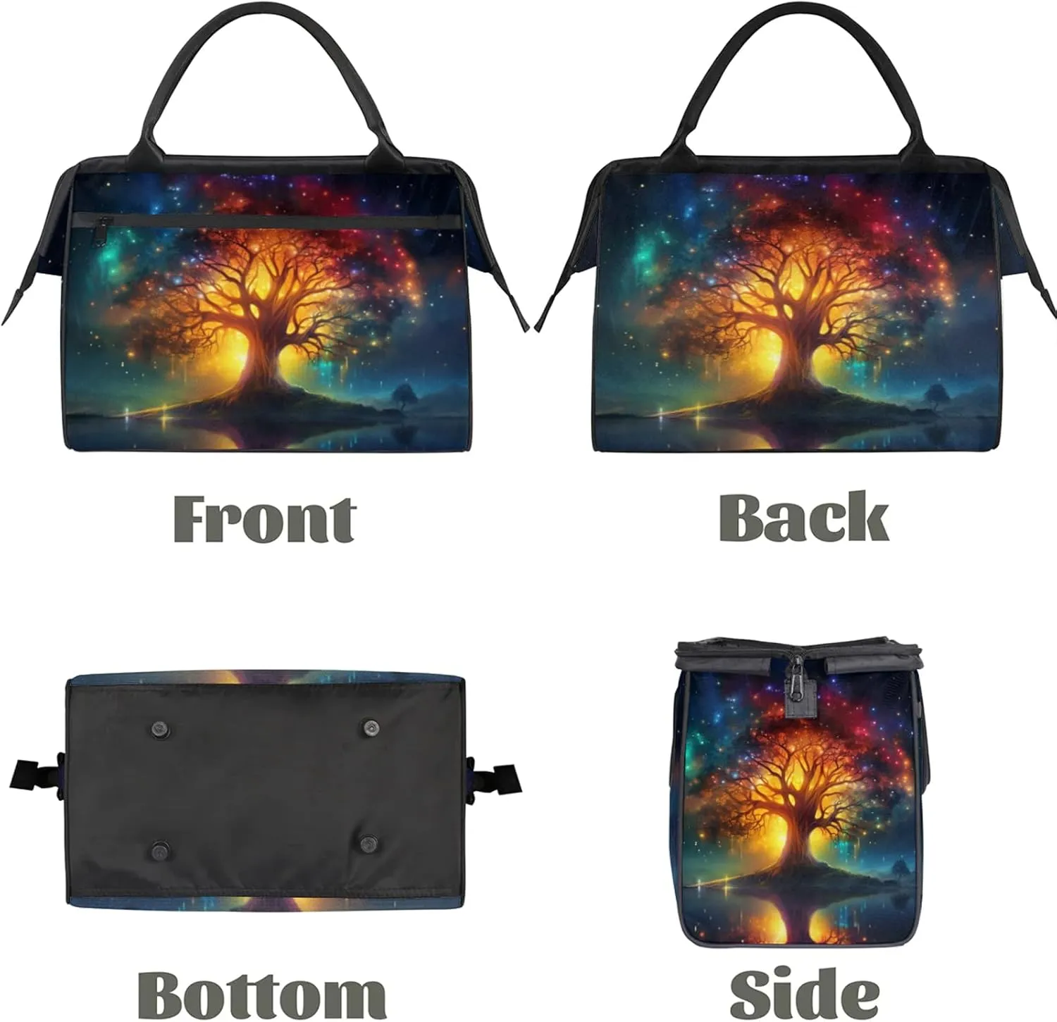 Tree Of Life Colorful Travel Duffel Bag Gym Tote Bag for Women Men Waterproof Weekend Overnight Bag Carry On Tote Luggage with Pocket Personal Item Bags Sports Bag fit Travel Sports Gym Yoga